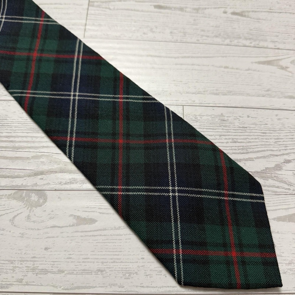 Lochcarron Blue Green 100% Wool Necktie 3.5 x 59 Scotland URQUHART Tartan‎ Plaid